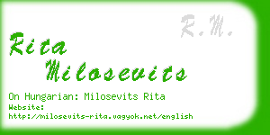 rita milosevits business card